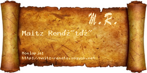 Maitz Renátó névjegykártya